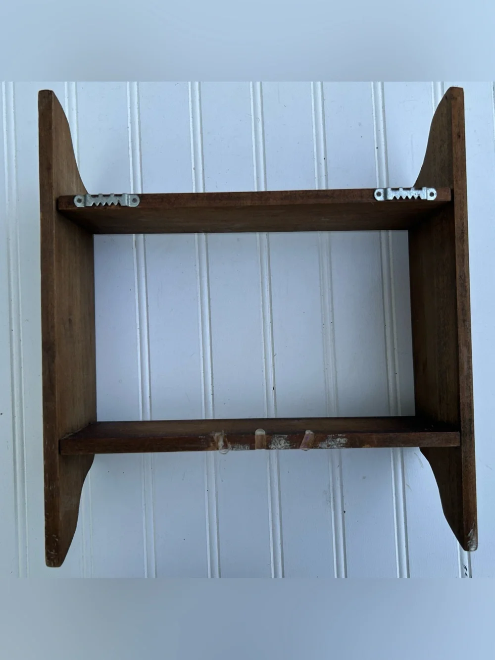 Vintage Shelf Wooden Wall Display Brown Gallery Wall Cottagecore Decor 11x12.5